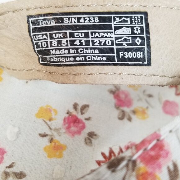 TEVA Floral Fabric Strap Thong Flip Flop Sandals Multicolor Size 10 ~ 4356 - Picture 8 of 8